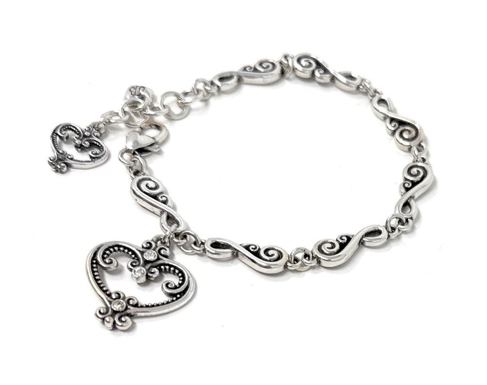 Brighton Palazzo Heart Silver Silver Crystal Bracelet